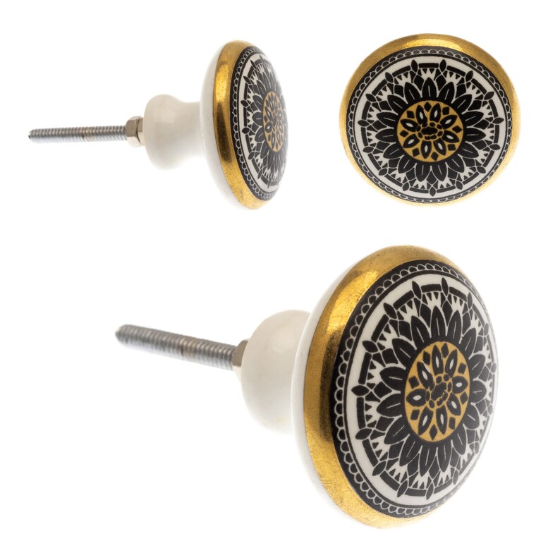 Ceramic Door Knobs Vintage Style Glass and Hand Painted Etsy UK