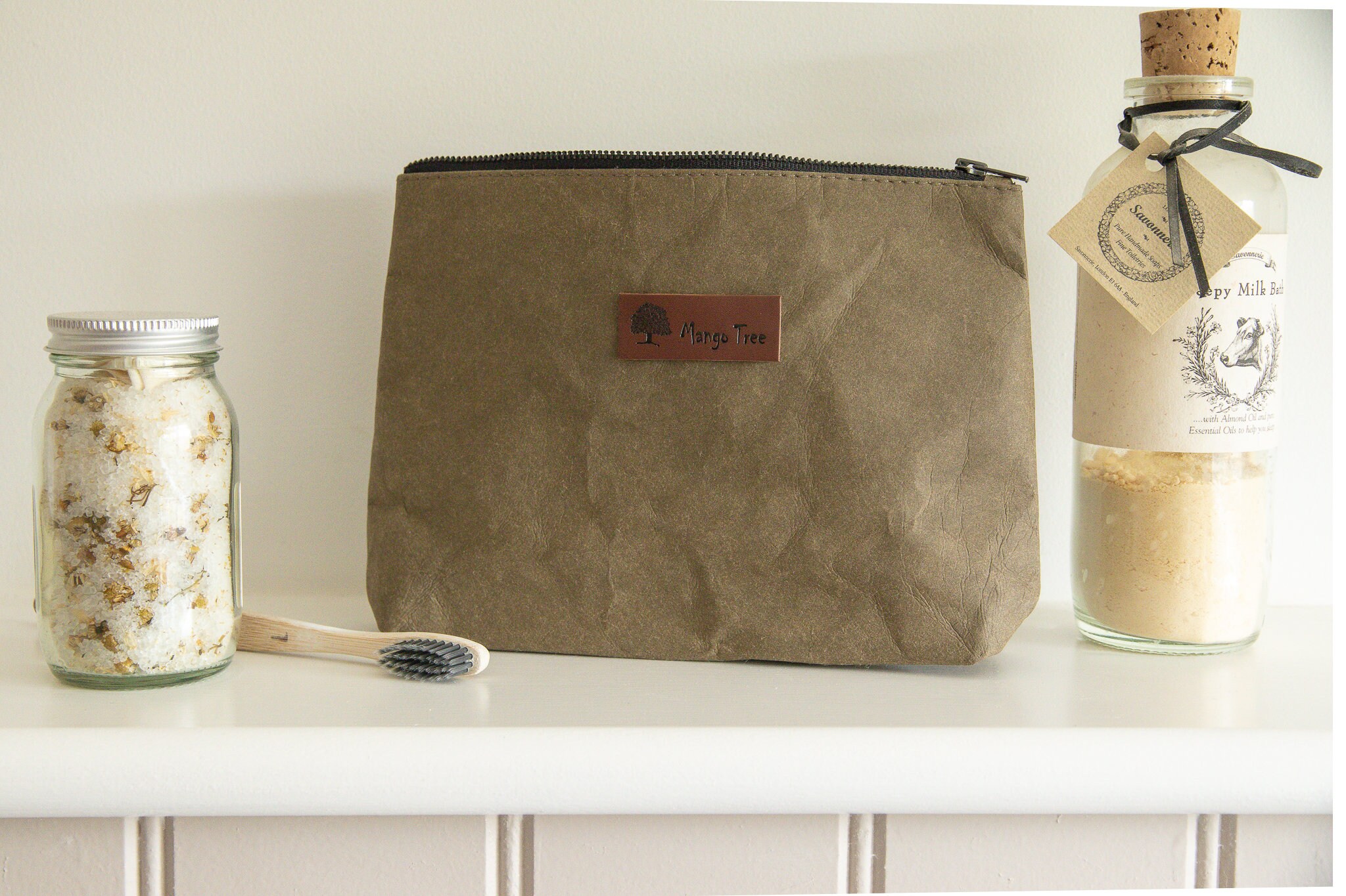 Cosmetic bag wash bag washable kraft paper zipper pouch make Etsy