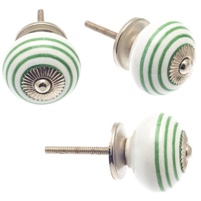 Hand Painted Ceramic Knobs - Shabby Chic Colorful Drawer Pulls, Set of 10 image 8