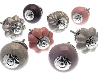 Boutons d'armoire en céramique - Boutons décoratifs pour commode, poignées de tiroir uniques, quincaillerie pour meubles