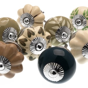 Ceramic Drawer Knobs - Floral & Solid Colors, Cabinet Hardware
