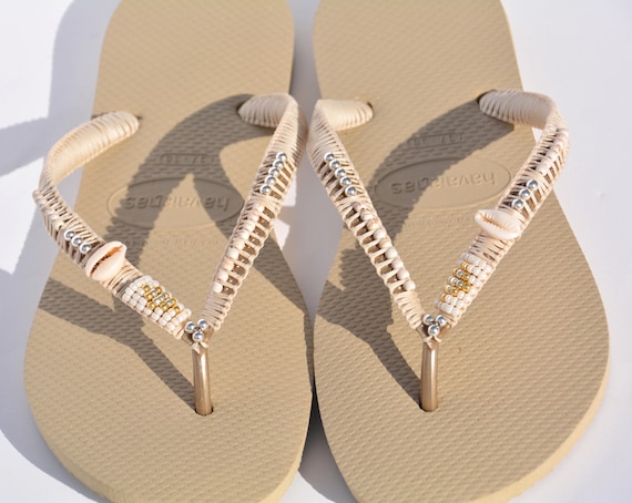 gold flip flops wedding