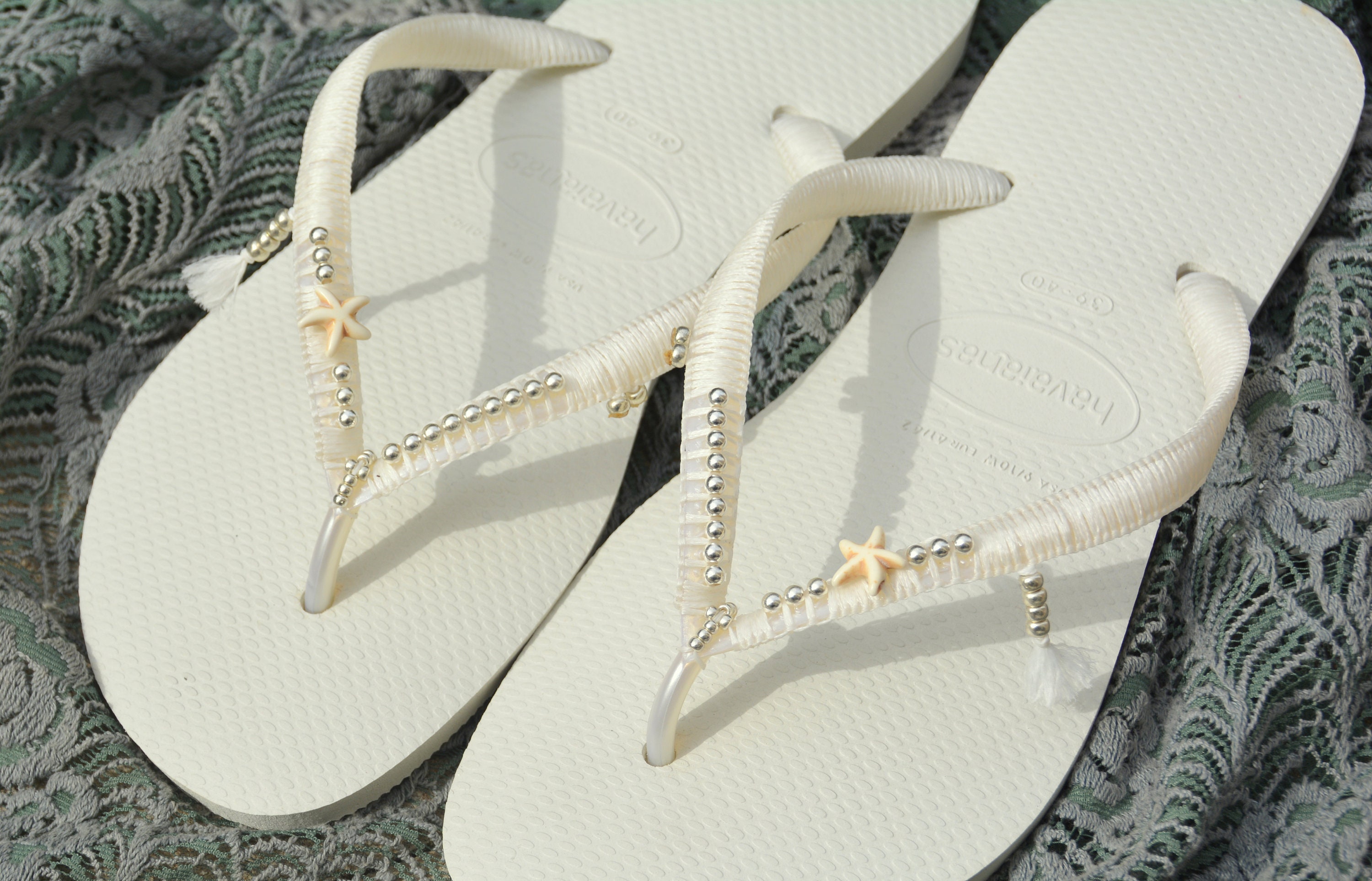 Boho Wedding Dress Sandals Wedding Flip Flops Havaianas Etsy