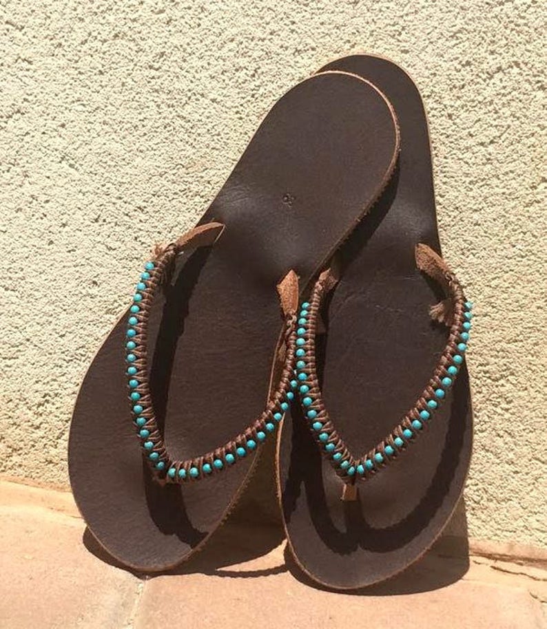turquoise flip flops sandals