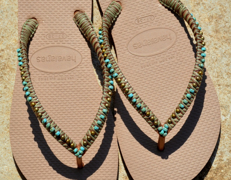 turquoise flip flops sandals