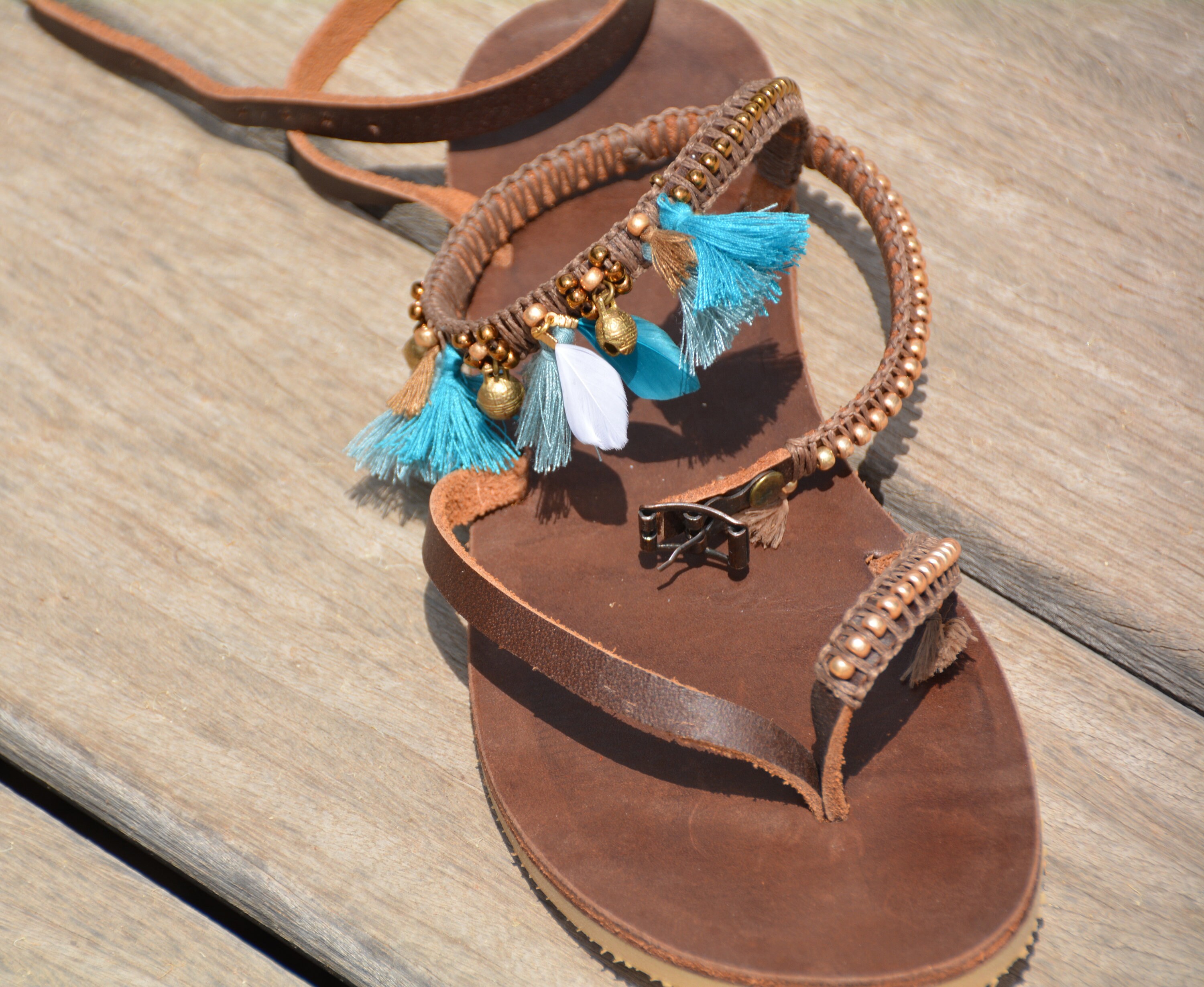 boho leather sandals