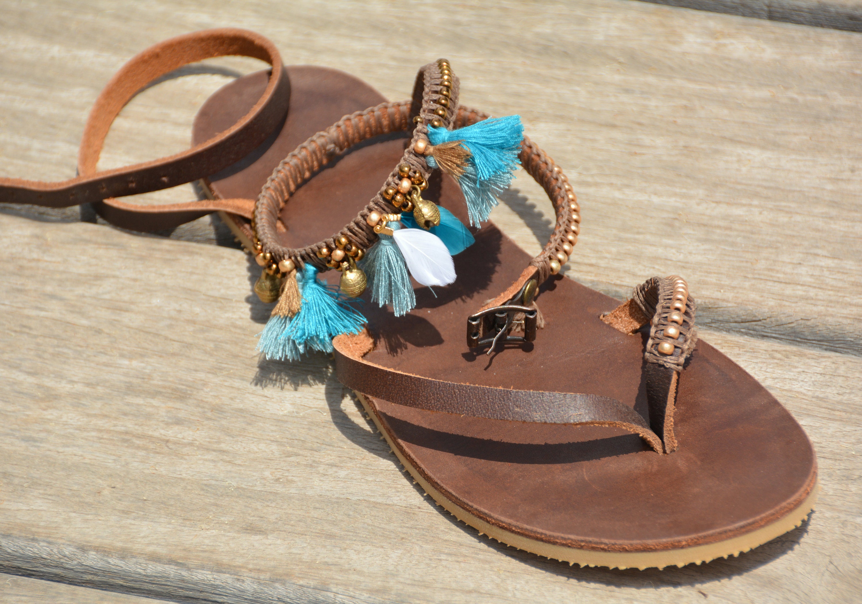 boho leather sandals