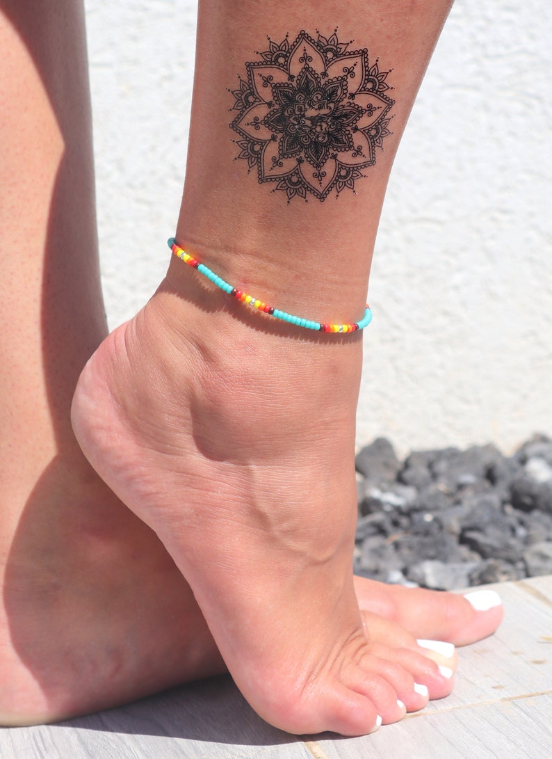 Turquoise Anklet Turquoise Ankle Bracelet Native American Anklet Bohemian Anklet for Women Beach Anklet Boho Anklet Beaded Anklet