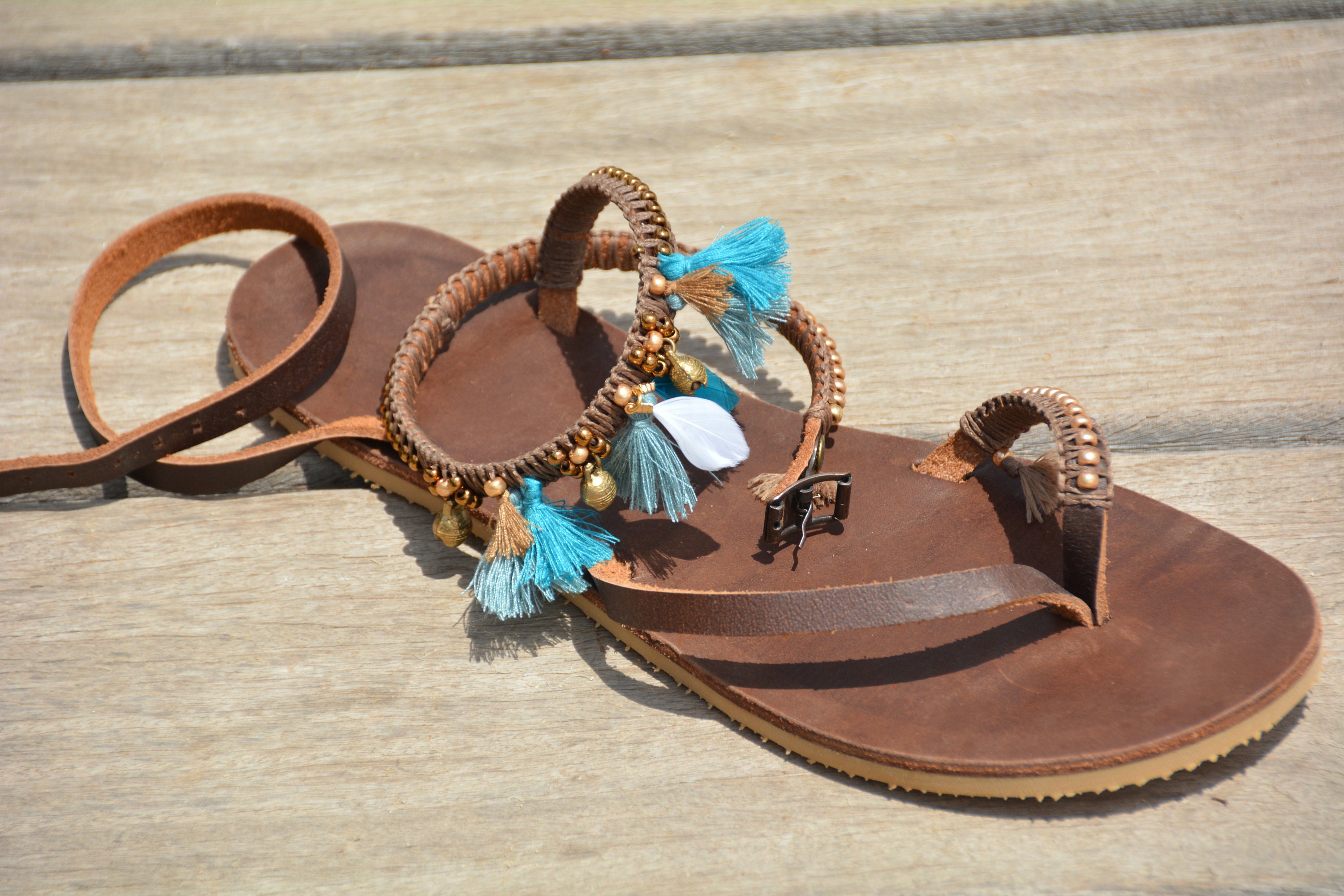 boho leather sandals