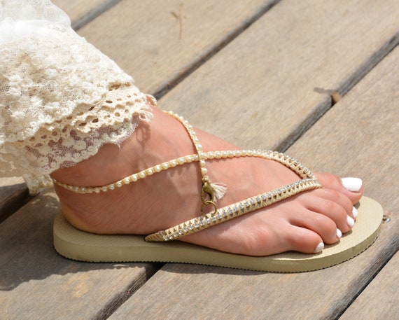 etsy bridal flip flops