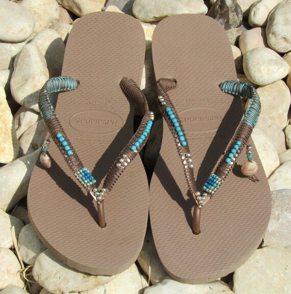 beaded flip flop sandals