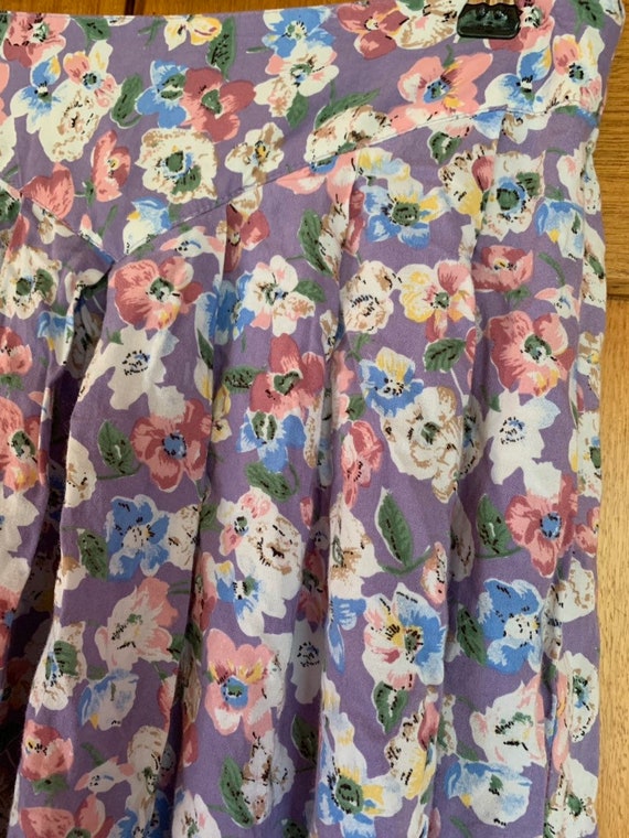 VINTAGE Floral Pastel Skirt | Size 14 | 1980s - image 6