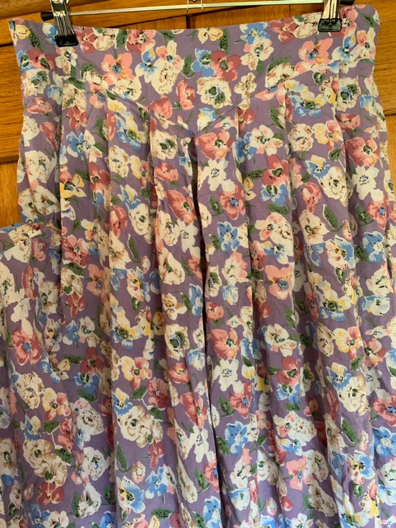 VINTAGE Floral Pastel Skirt | Size 14 | 1980s - image 3