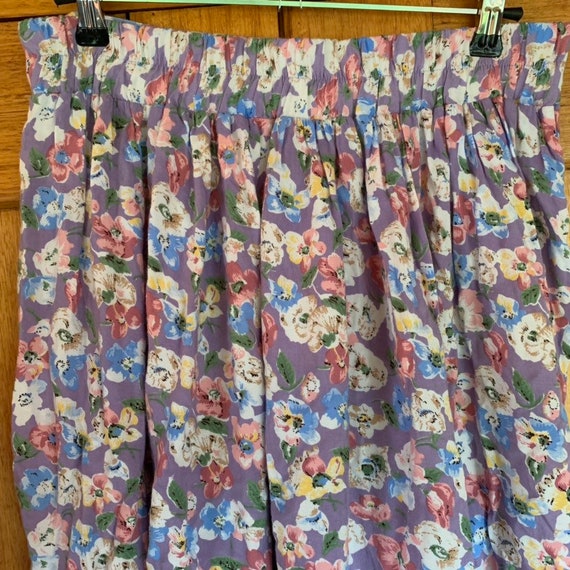 VINTAGE Floral Pastel Skirt | Size 14 | 1980s - image 4