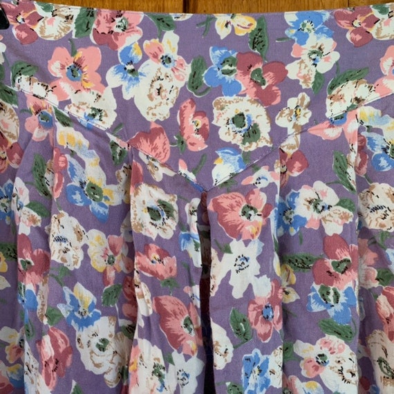 VINTAGE Floral Pastel Skirt | Size 14 | 1980s - image 5