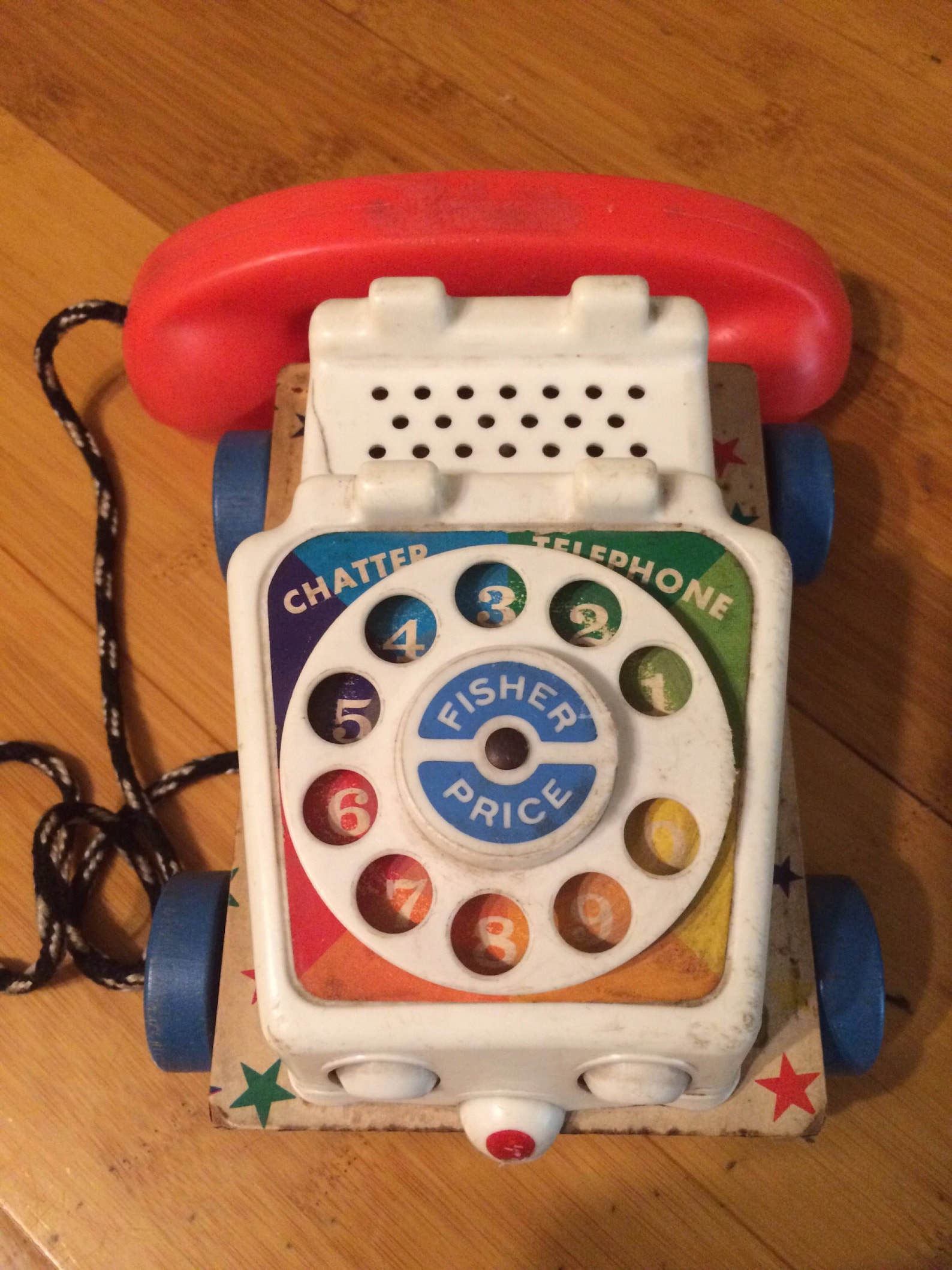 Vintage. Fisher Price Chatter Rotaty Phone. 1961. Wooden base. Etsy