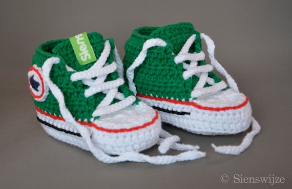 Green baby Converse-like sneakers 