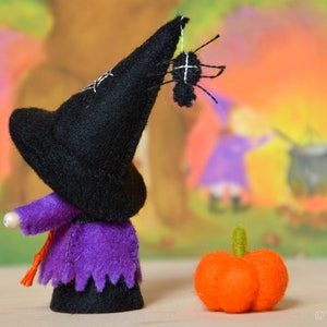 Witch handmade out of wool felt and wool. Waldorf inspired for on the nature table. image 2