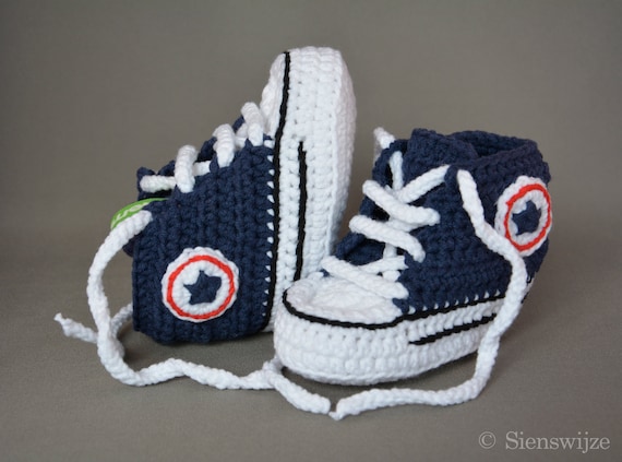 sneakers Crocheted baby booties | Etsy