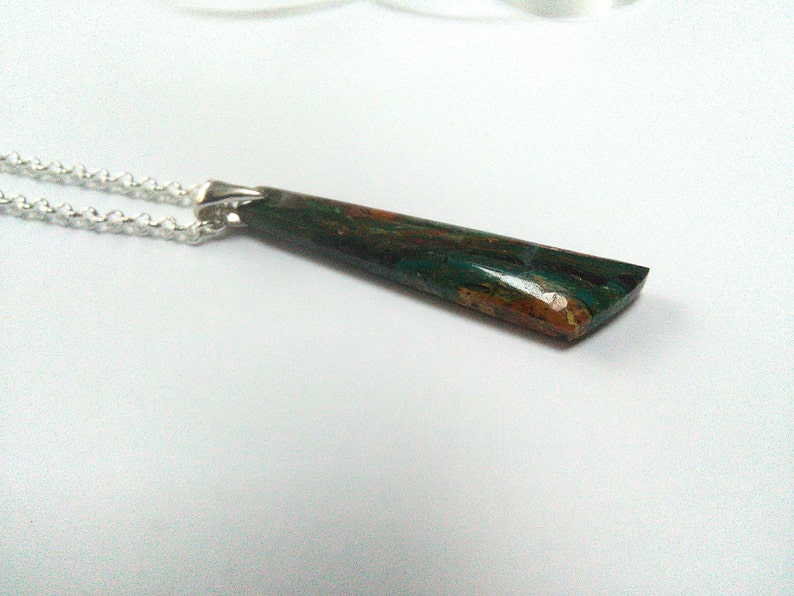 Peruvian Sky Blue Opal natural stone Bar 16,18,20,22,925 silver necklace Communication Throat Chakra wrapped Gift,October Birthstone,Choker