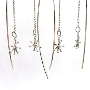 Kolczyki w kształcie płatków śniegu / Kolczyki z gwiazdkami / Kolczyki z cyrkonii w kształcie gwiazdek / Kolczyki z gwiazdkami / Prezent dla niej / Kolczyki platynowe