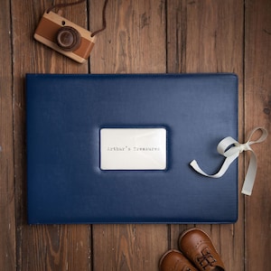 Children&#39;s Art and Memory Book | A3 Art Folder| Personalised Art and Certificate Portfolio in Royal Blue