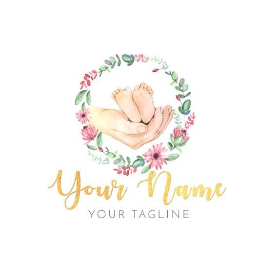 premade watercolor logo design