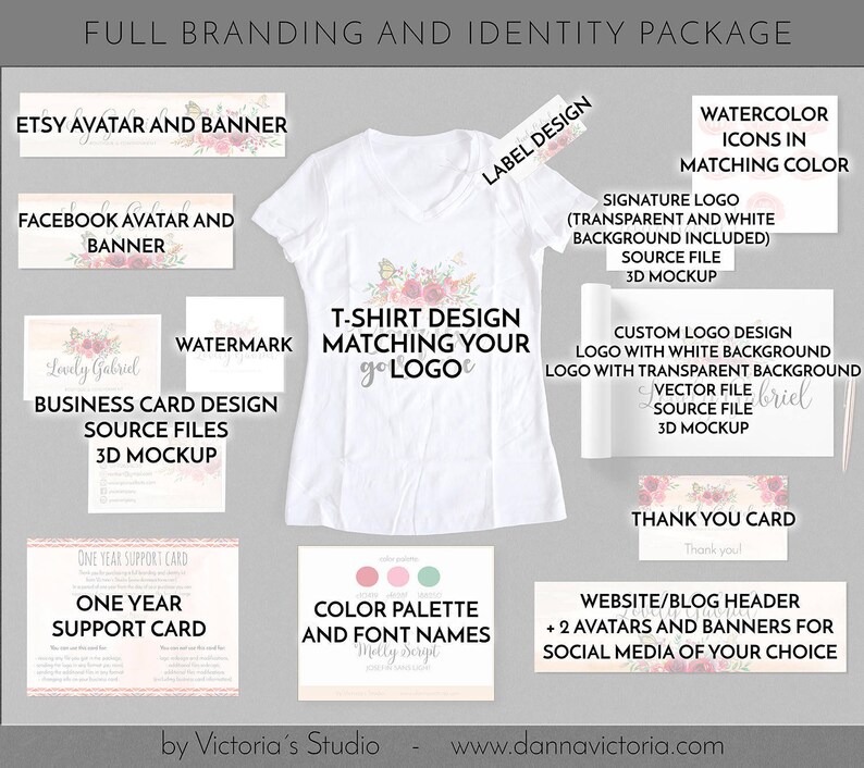 Full Branding And Identity With Custom Logo Design Double Etsy