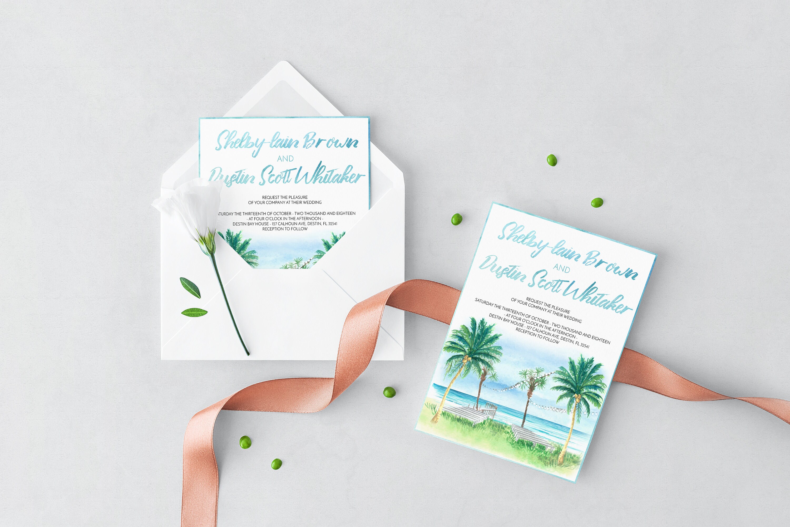 Sale Custom Wedding Invitation Watercolor Custom Crest Venue Etsy