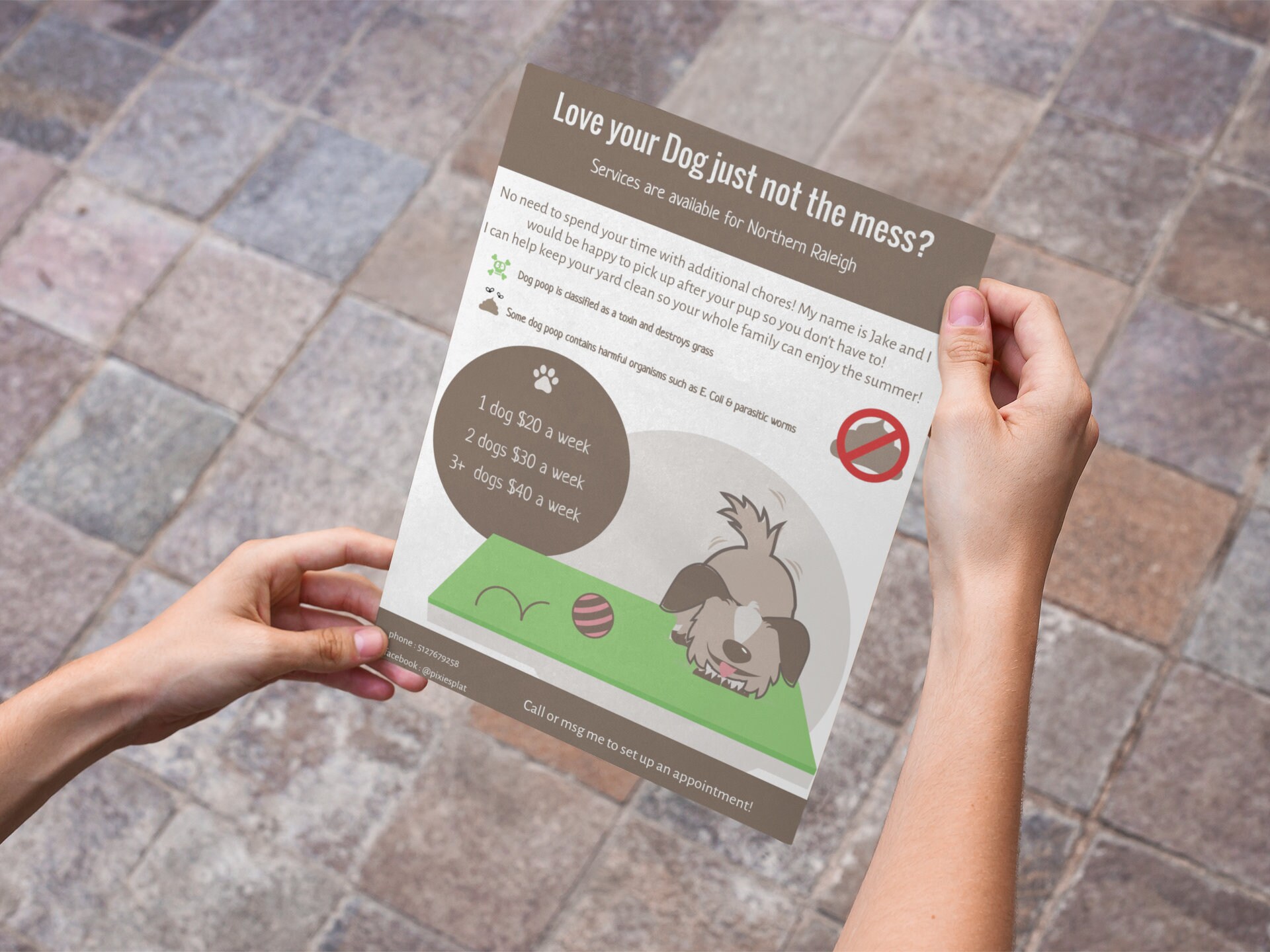 Personalized Dog Poop Scooping Flyer / Start Your Own Business Flyer