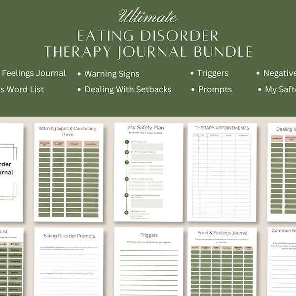 Digital Therapy Journal for Anorexia, Bulimia,and Binge-Eating Disorder