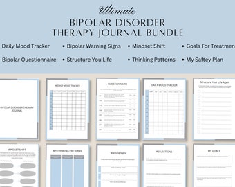 Digital and Printable Bipolar Mood Disorder Therapy Journal