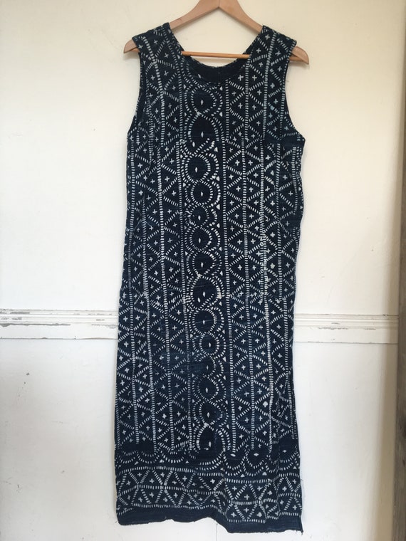 african indigo dress