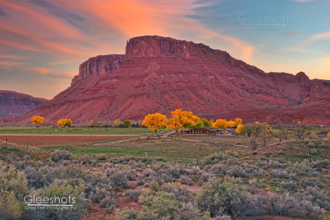 Moab Photo Moab Autumn Moab Sunset Photo Desert Mesa Photo Etsy