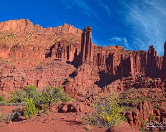 Fisher Towers Photo, Moab Utah Red Rock Landscape Print
