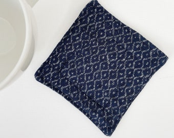 Japanese Linen Coaster | Quilted Coaster | Wool Felt Coaster | Coffee Lover Gift | Tea Lover Gift | Housewarming Gift | Sashiko Coaster