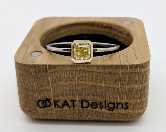 Fancy Yellow Engagement Ring | Canary Yellow Natural Radiant Diamond GIA Certified
