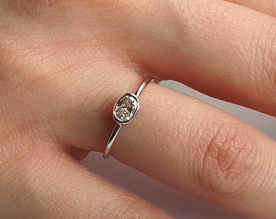 Oval Cut Diamond Engagement Ring | Certified Oval Shape Diamond Ring | Oval Engagement Ring | Bezel Set Solitaire | GIA Oval Diamond Ring