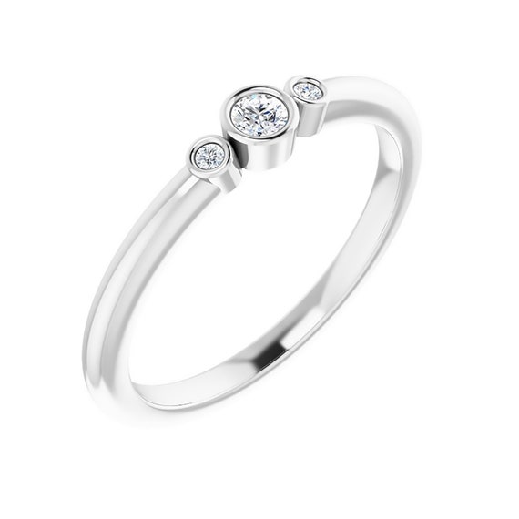 Three Stone Diamond Ring | Engagement Ring | Gift for women