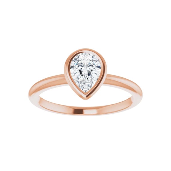 Moissanite engagement ring delicate pear shape engagement ring women wedding simple solitaire bridal jewelry promise anniversary gift