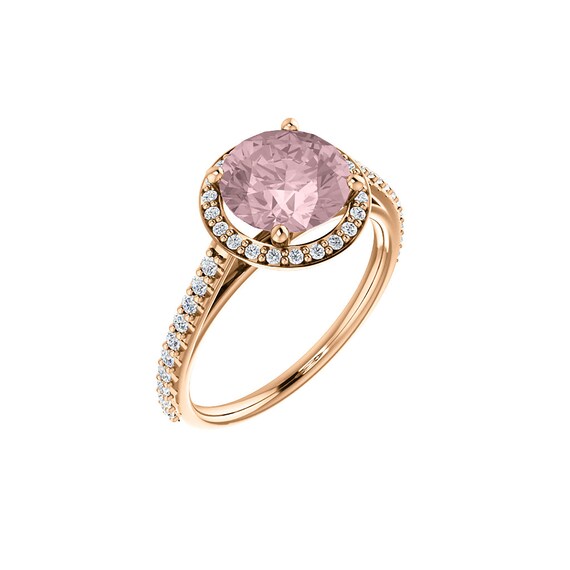 Morganite Gemstone Ring - Pink Engagement Ring - Loose Morganite Gemstone - Natural Certified Morganite