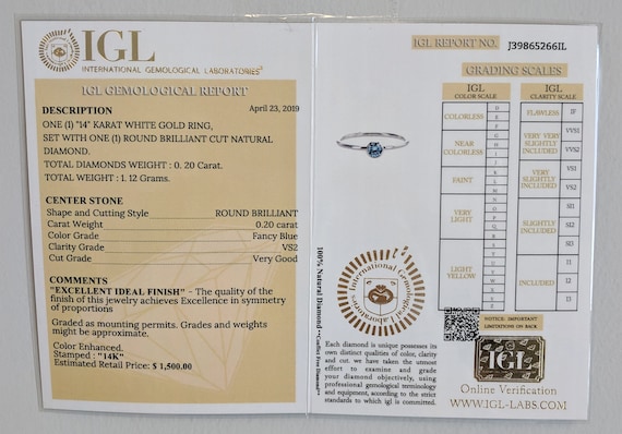 Igl Diamond Grading Chart