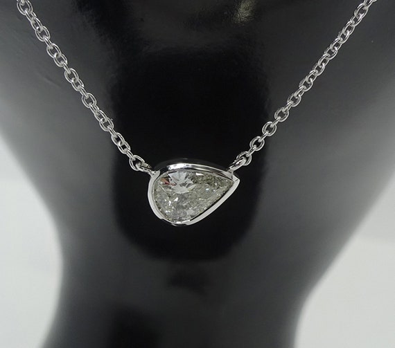 Pear Diamond Necklace | Pear Shape Pendant | Gold Pear Necklace | Gift for women
