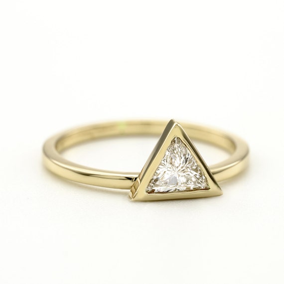 0.50 Carat Triangle Diamond Ring Engagement Trillion Cut Diamond Ring