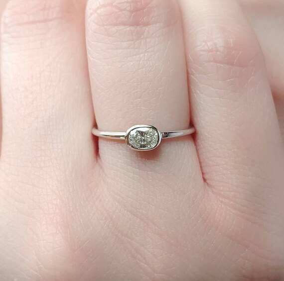 0.56 Carat GIA Certified Cushion Diamond Engagement Ring | Bezel Set Wedding Ring | Rose Gold Bridal Ring | Gift For Her