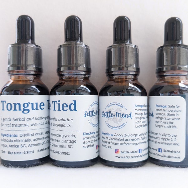 Tongue Tied Tincture | Soothing | Holistic Remedies | Frenectomy Help | Soothing Herbal Tincture | Baby Teething Remedy