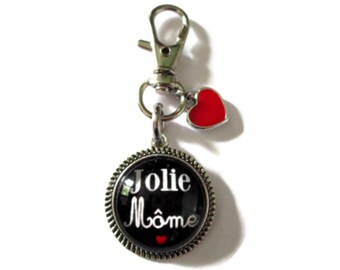 Child Keychain - Jolie môme Keychain - black Keychain - friendship Keychain - best friend gift - keyring - gift - christmas gift