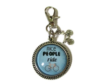 Child Keychain - bicycle Keychain - keyring for children - nice people ride bicycle - bike lover