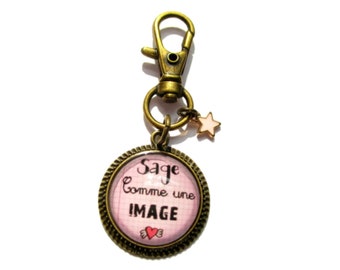 Child Keychain - Sage comme une image Keychain - Cute Keychain - friendship Keychain - best friend gift - keyring - gift - christmas gift