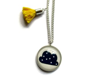 CLOUD PENDANT NECKLACE - Hope Necklace for Kids - Tassel Pendant Necklace - Jewelry for Girls - Teen Girl Gift - Girl Birthday Gift